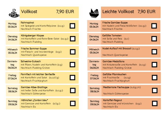 Haus Der Pflege Ziegelkamper H He Hemmoor Speiseplan